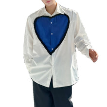 Load image into Gallery viewer, Casual Blue Heart Patchwork Shirt
