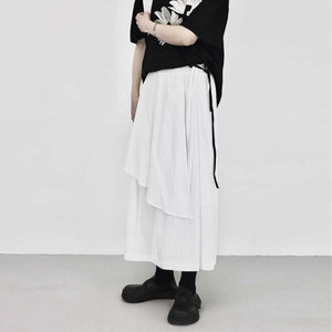 Irregular Multi-layered Strappy Wide-leg Pants Skirt