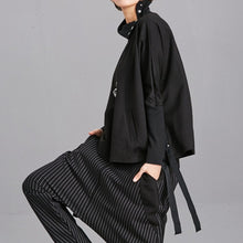 Load image into Gallery viewer, Women's Asymmetrical Button High Neck Loose Sweatshirt
