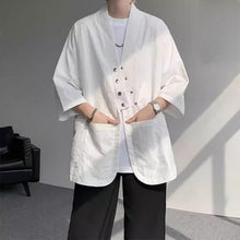 Load image into Gallery viewer, Diagonally Buttoned Loose Cardigan Shirt
