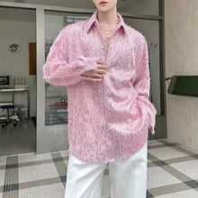 Load image into Gallery viewer, Retro Casual Collared Tassel Shirt
