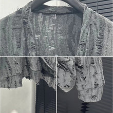Load image into Gallery viewer, Irregular Cut-out V-neck Long-sleeve Top
