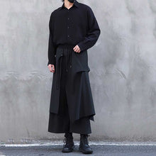Load image into Gallery viewer, Loose Elastic Waist Wide Leg Fake Two Piece Culottes
