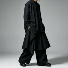 Load image into Gallery viewer, Japanese Minimalist High-waist Asymmetrical Layered Loose Wide-leg Skirt-pants
