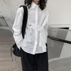 Loose Asymmetrical Button Shirt