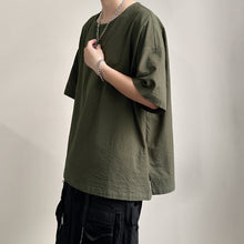Load image into Gallery viewer, Japanese Loose Large Collar Cotton and Linen T-shirt
