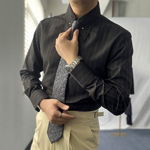 Striped Slim-fit Casual Wrinkle-free Shirt