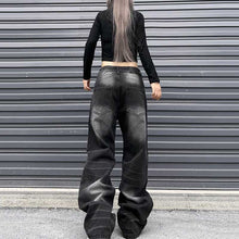 Load image into Gallery viewer, American Washed Distressed Wide-leg Jeans
