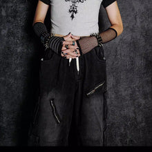 Load image into Gallery viewer, Dark Striped Sleeves Gloves
