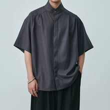 Load image into Gallery viewer, Stand-up Collar Draped Shirt
