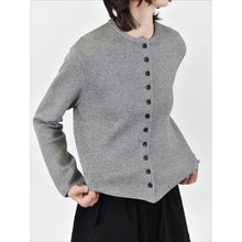 Load image into Gallery viewer, Women's Curved Hem Crew Neck Loose Knit Cardigan Sweater
