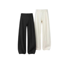 Load image into Gallery viewer, Tencel Linen Double Pleat Straight Drape Trousers
