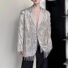 Load image into Gallery viewer, Lapel Casual Sequined Tassel Blazer
