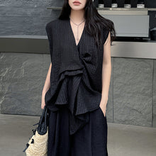 Load image into Gallery viewer, Pleated Loose Irregular Sleeveless Shirt Vest
