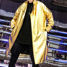 Load image into Gallery viewer, Glossy Reflective Stage Performance Trench Coat
