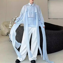 Load image into Gallery viewer, Long Ribbon Layered Loose Shirt
