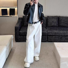 Load image into Gallery viewer, Padded Lapel Leather Jacket
