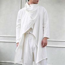 Load image into Gallery viewer, Vintage Linen Mid-Length Stand Collar Trench Coat
