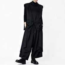 Load image into Gallery viewer, Japanese Asymmetrical Hooded Overlap Front Loose Sleeveless Vest
