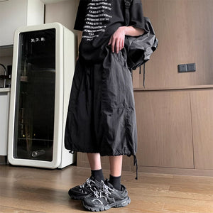 American Casual Loose Wide-leg Workwear Cropped Trousers