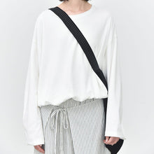 Load image into Gallery viewer, Women’s Japanese Lantern Hem Elastic Waistband Shirt
