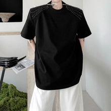 Load image into Gallery viewer, Round Neck Hand-beaded Zipper Embellished Loose T-shirt

