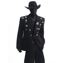Load image into Gallery viewer, Rose Flower Loose Single-breasted Blazer
