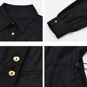 Black Loose Long-sleeved Dress