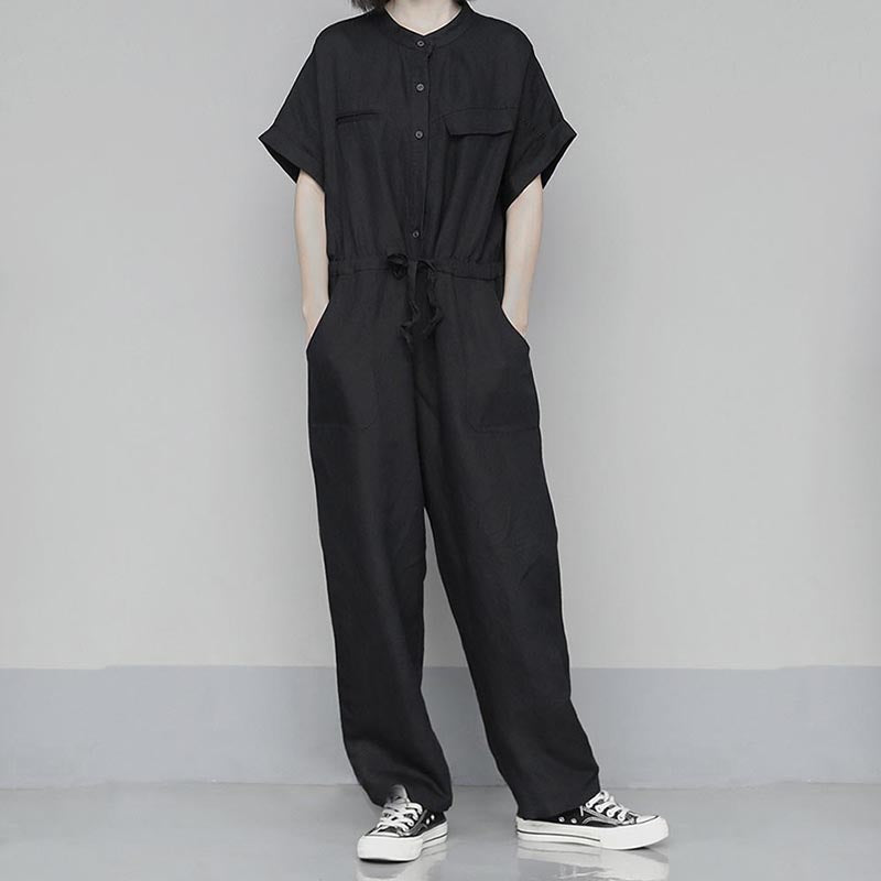 Black Vintage Cargo Jumpsuit