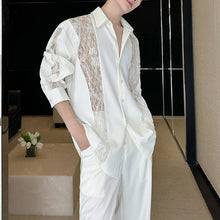 Load image into Gallery viewer, French Lace Panelled Cut-out Shirt
