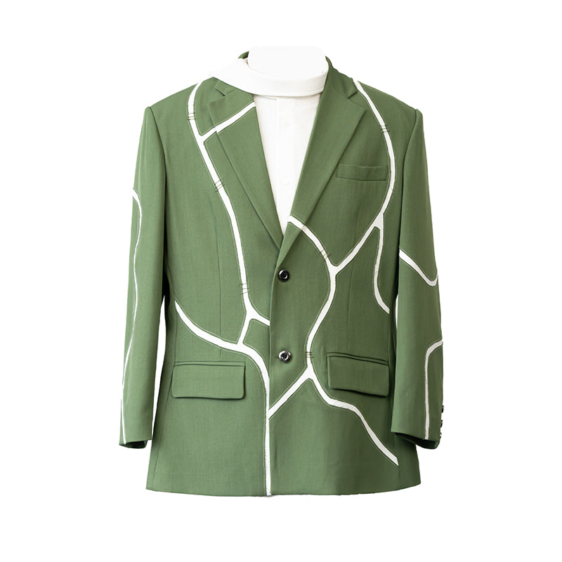 Cracked Patchwork Loose Casual Suit Jacket