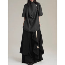 Load image into Gallery viewer, Stand-up Collar Button Placket Unisex Short-sleeved Shirt
