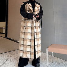 Load image into Gallery viewer, Winter Retro Plaid Patchwork Woolen Coat
