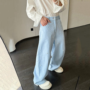 Vintage Pearl Wide Leg Straight Pants