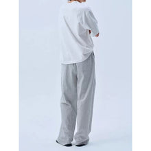 Load image into Gallery viewer, Striped Loose Straight Leg Linen Casual Pants
