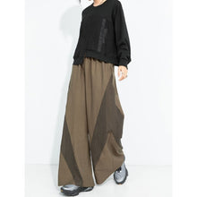 Load image into Gallery viewer, Women's Stripe Paneled Draped Loose Wide-leg Pants
