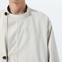 Load image into Gallery viewer, Reversible Stand Collar Frog Button Loose Hanfu Cardigan
