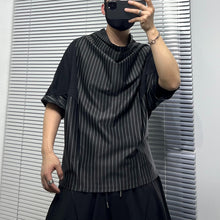 Load image into Gallery viewer, Striped Batwing Sleeve Turtleneck Shirt
