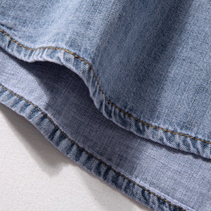 Denim Loose Thin Retro Workwear T-shirt