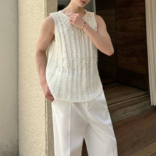Load image into Gallery viewer, Vintage French Beads Decoration Knit Loose Vest
