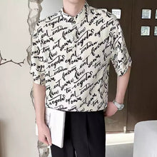 Load image into Gallery viewer, Printed Ice Silk Drape Short-sleeved Shirt
