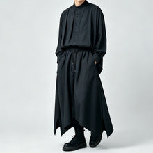 Load image into Gallery viewer, Japanese Lyocell Draped Loose Stand Collar Shirt Pants Two-piece Set
