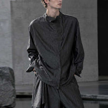 Load image into Gallery viewer, Irregular Slanted Placket Shirt and Trousers Two-piece set
