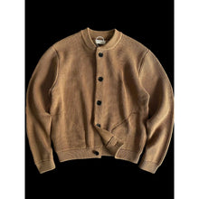 Load image into Gallery viewer, Heavyweight Cotton Crewneck Button Up Knitted Cardigan
