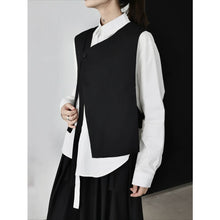Load image into Gallery viewer, Women's Asymmetrical Wrap Button Sleeveless Vest
