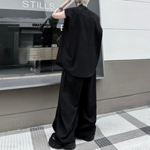 Load image into Gallery viewer, Stand Collar Sleeveless Shirt Casual Trousers Two-piece Suit
