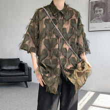 Load image into Gallery viewer, Tassel Hot Stamping Loose Quarter Sleeve Shirt
