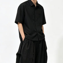 Load image into Gallery viewer, Japanese Loose Draped Casual Short Sleeve Shirt
