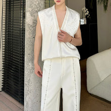 Load image into Gallery viewer, Gypsophila Brocade Rhinestone Sleeveless Shirt Vest
