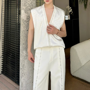Gypsophila Brocade Rhinestone Sleeveless Shirt Vest